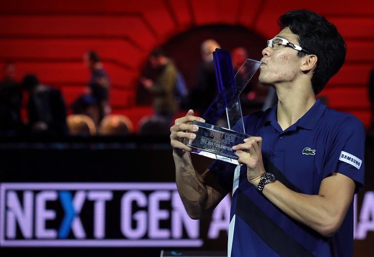 Hyeon Chung vincitore della prima edizione delle Next Gen Atp Finals di Milano nel 2017