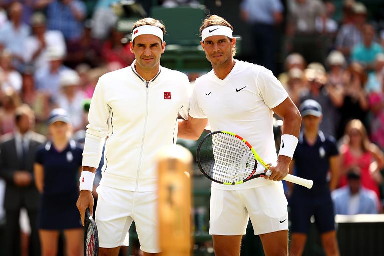 Nadal e Federer prima del loro ultimo confronto a Wimbledon