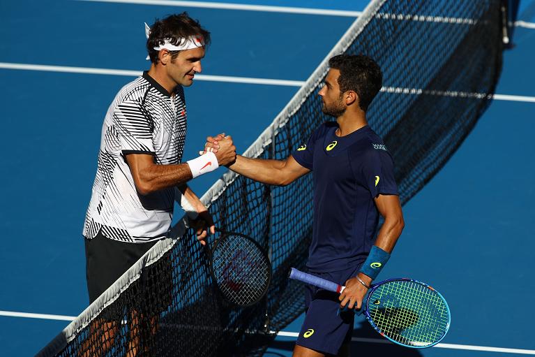 Noah Rubin e Roger Federer agli Australian Open 2017