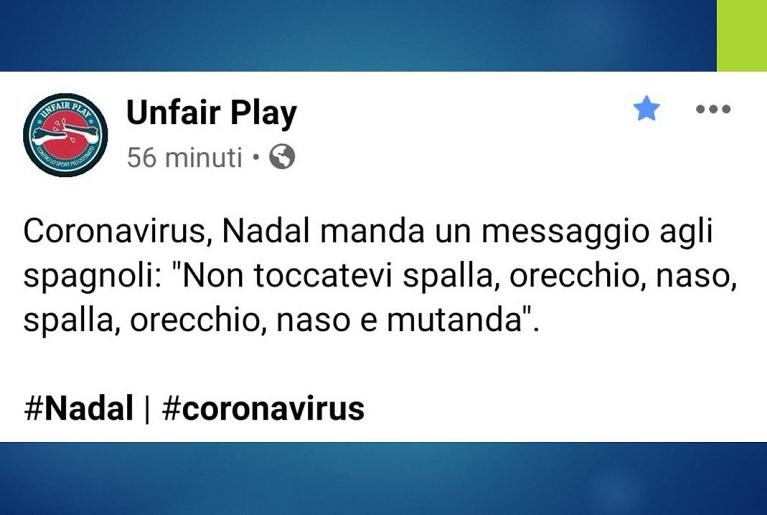 Il tweet dell 'account Unfair play 