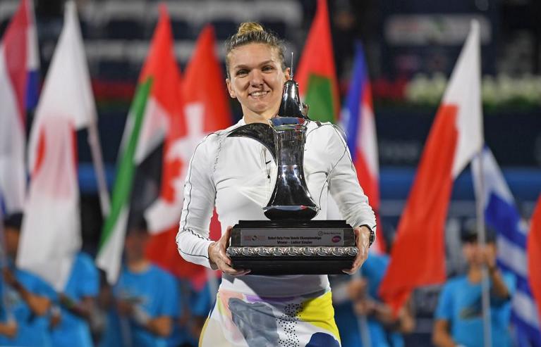 Simona Halep festeggia a Dubai il ventesimo titolo in carriera
