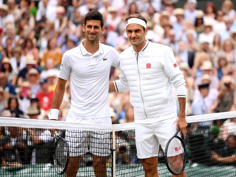 Djokovic e Federer a inizio match