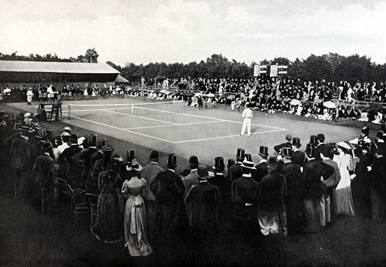 Joshua Pim batte Ernest Lewis nella finale All Comers di Wimbledon del 1891