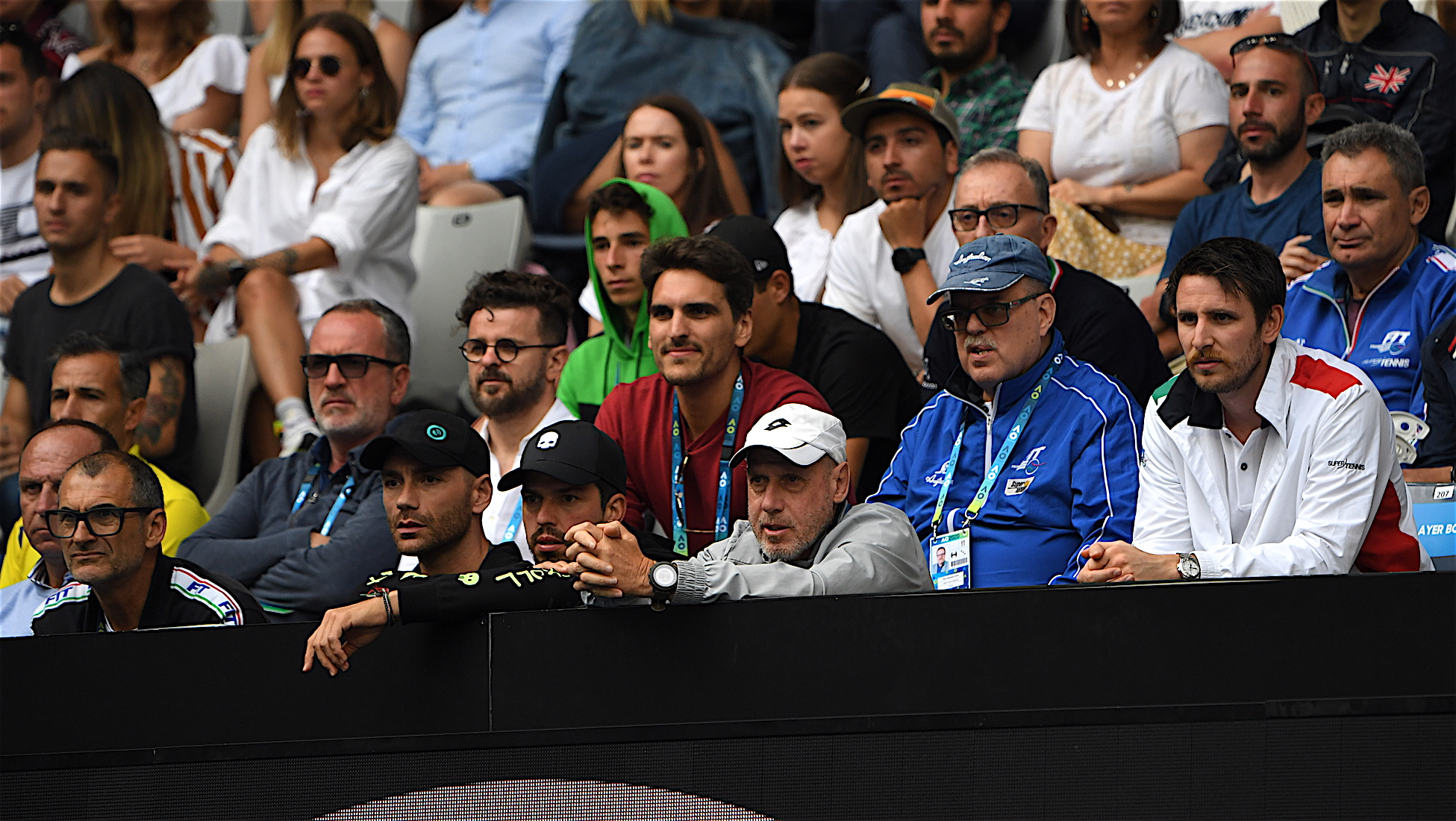Australian Open 2020: box Fognini con Corrado Barazzutti e Alberto Giraudo