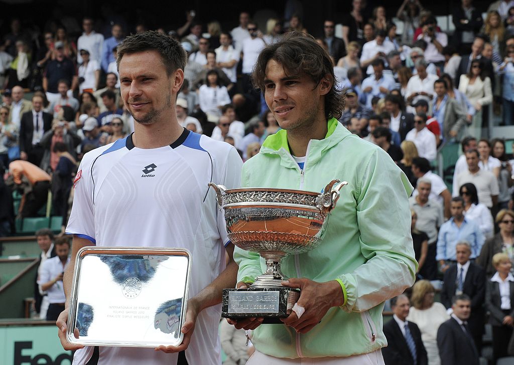 Robin Soderling e Rafa Nadal nella finale di Parigi 2010