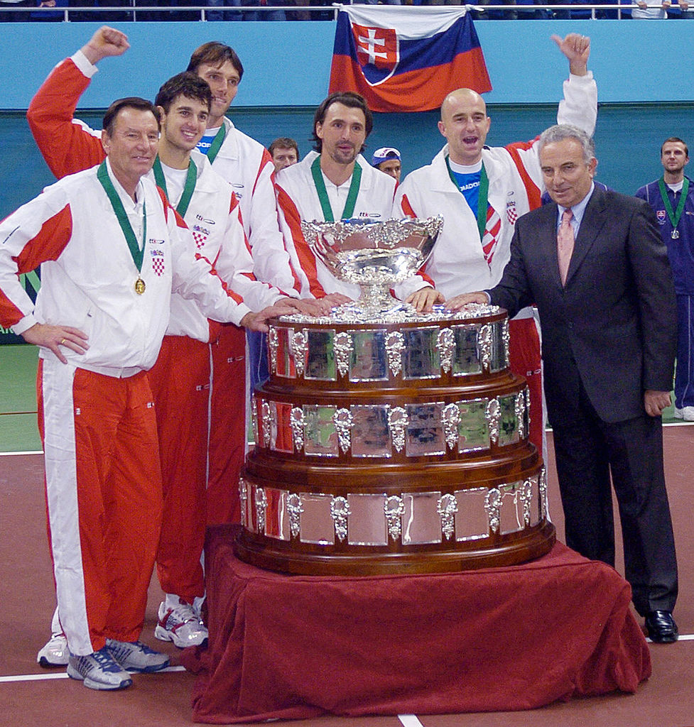 Goran Ivanisevic con la Croazia che vinse la Davis nel 2005